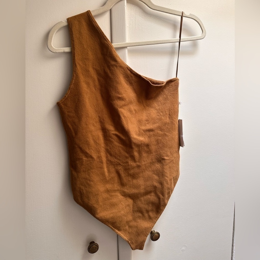 🤎 Good American One-Shoulder Knit Bodysuit Size 3 NWT - Picture 3 of 7